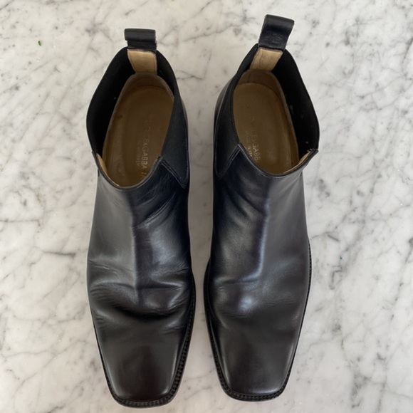 ⚡️Dolce and Gabbana Brushed Calfskin Square Toe Chelsea ankle boot - Size 8.5 - Picture 3 of 11